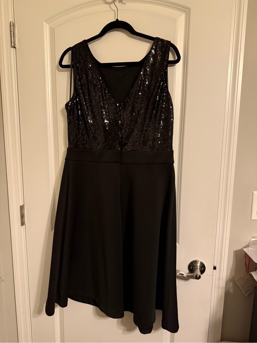 Lane Bryant Black Sequin V-Neck Midi Dress